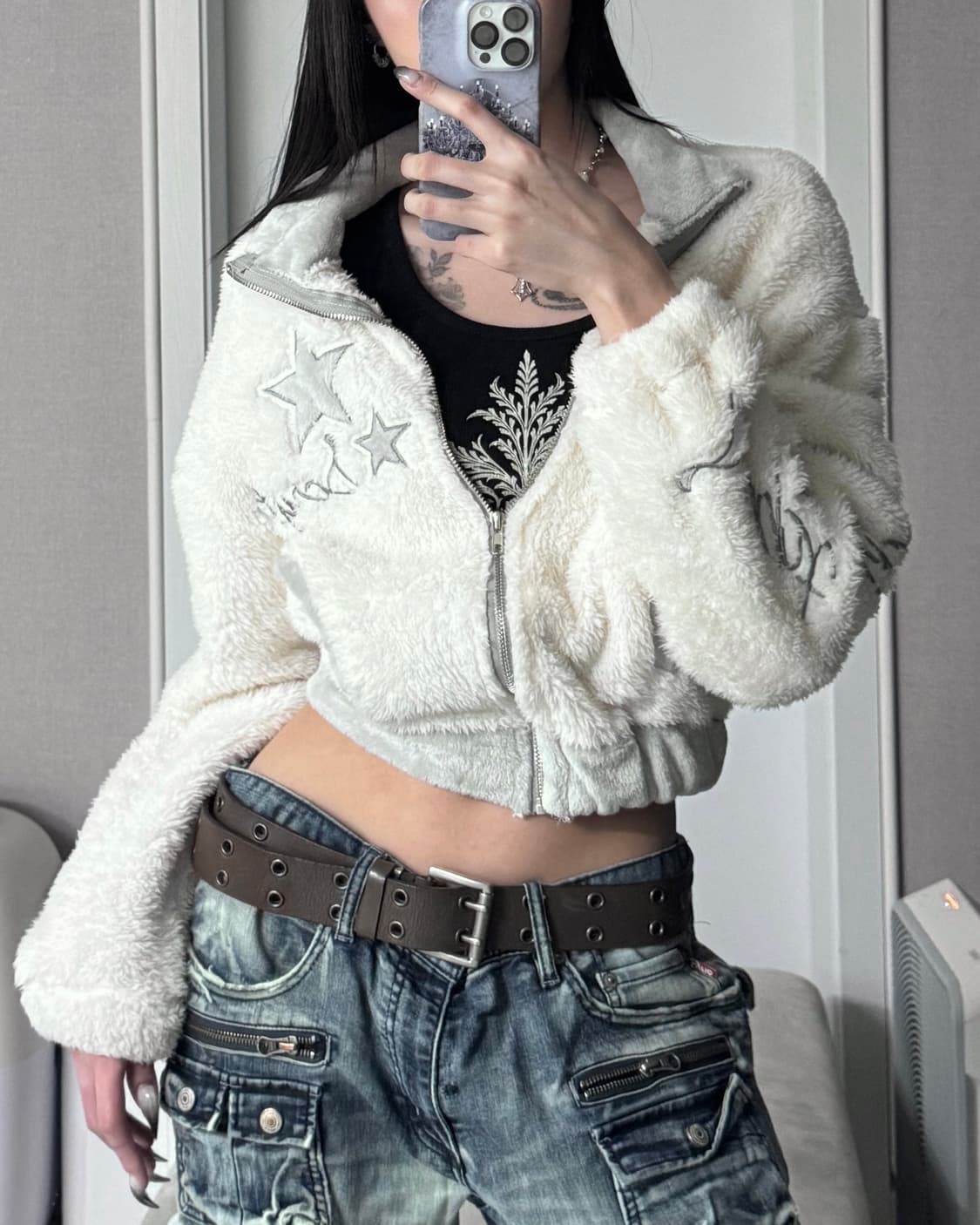 ༒ Y2K fur jacket 상품이미지2
