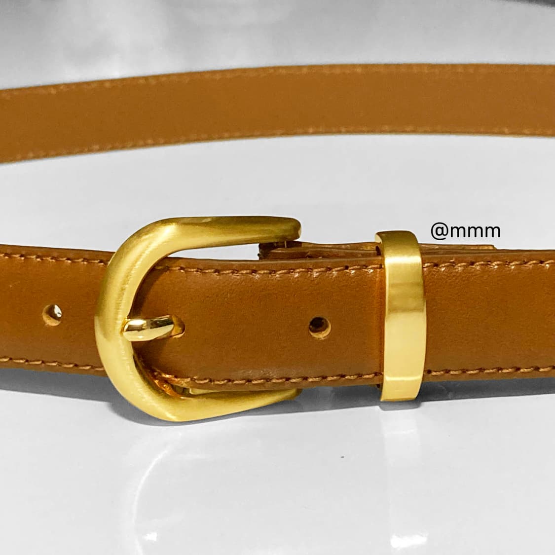 [Unisex]골드링 이태리 가죽 벨트 카멜 상품이미지4