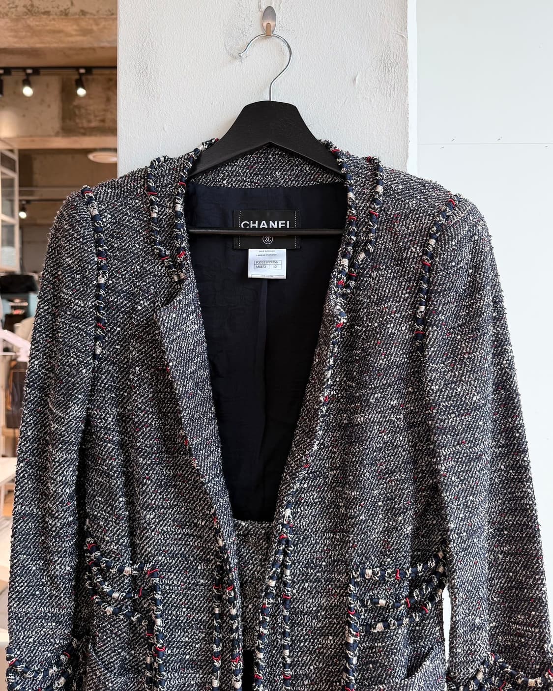 샤넬 네이비 2010ss 트위드 자켓 상품이미지3