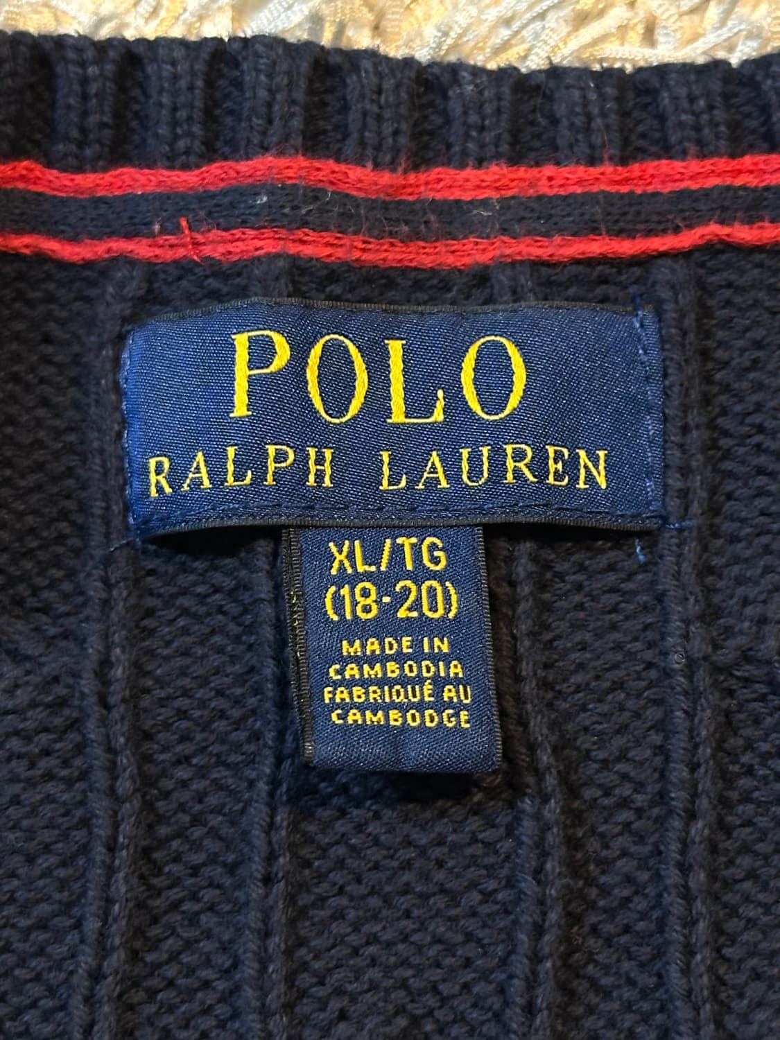 폴로 랄프로렌 신형 레드포니 케이블 코튼 꽈배기 니트 네이비 상품이미지4