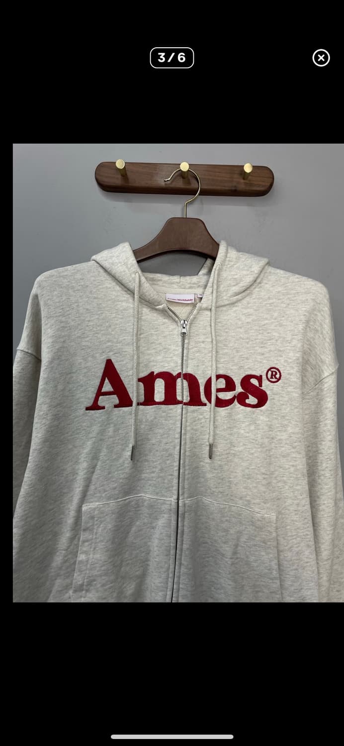 아메스 월드와이드 베이직로고 오트밀 후드집업 A2785 상품이미지3