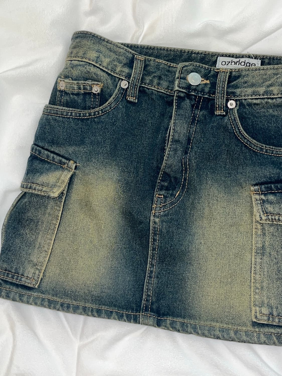 워싱 데님 미니스커트 상품이미지4