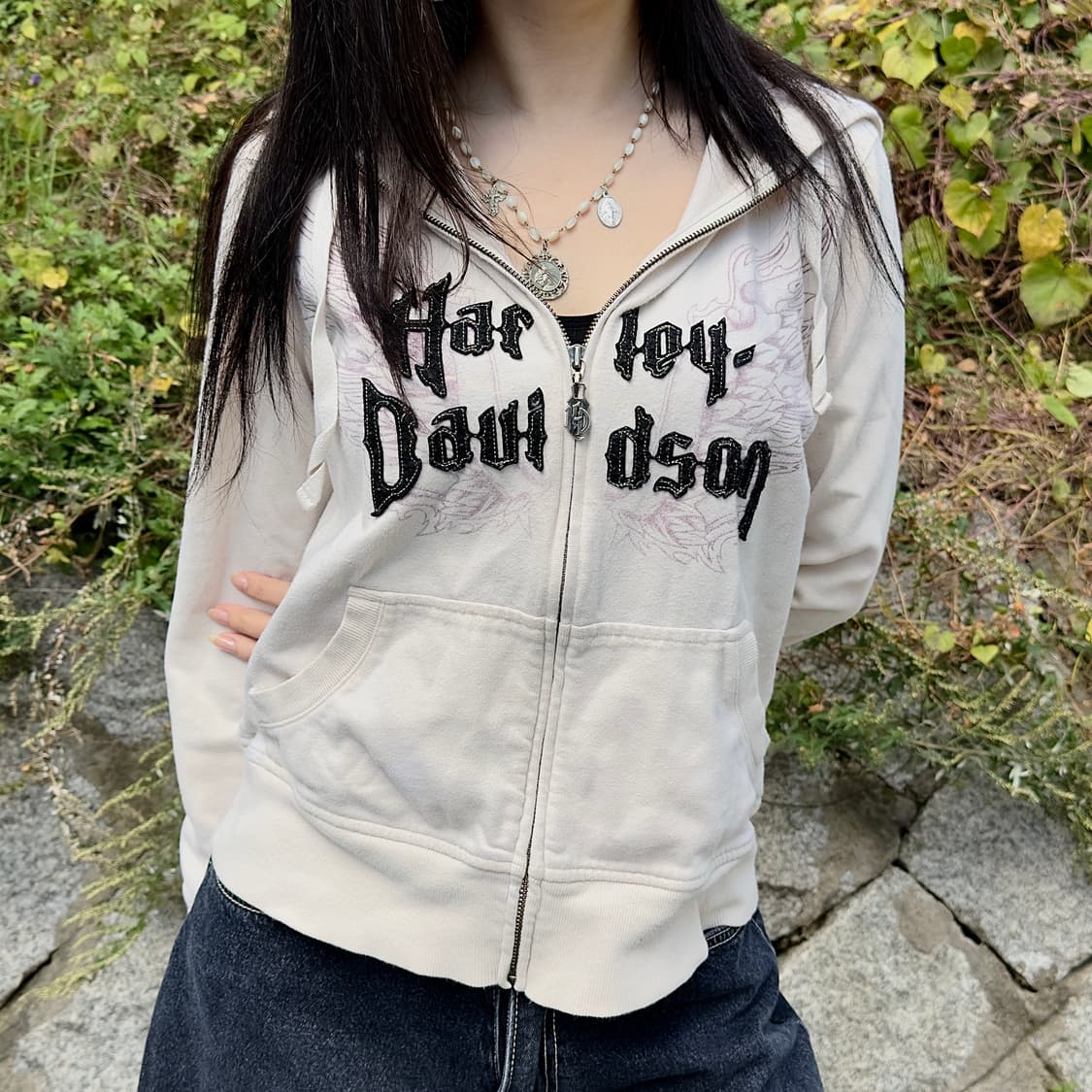 2008년식 할리데이비슨 퍼플 윙 후드 집업 상품이미지1