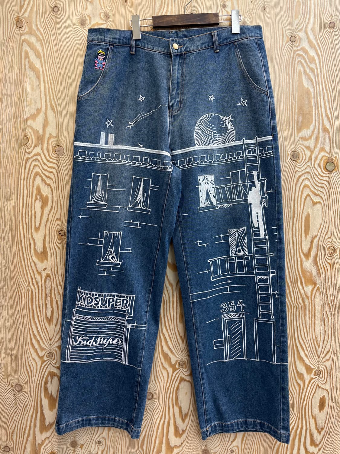 키드슈퍼스튜디오 자수 그래픽 데님팬츠 상품이미지1