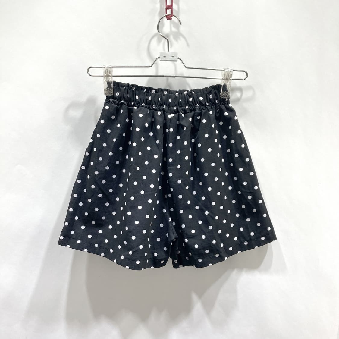 여성 밴딩 땡땡이 반바지 블랙 S  상품이미지2