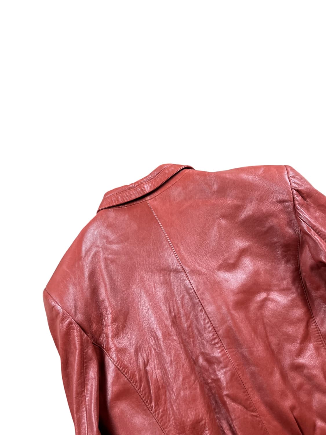 Acuario (Made in Spain) 레드 컬러 레더 블레이저 상품이미지4