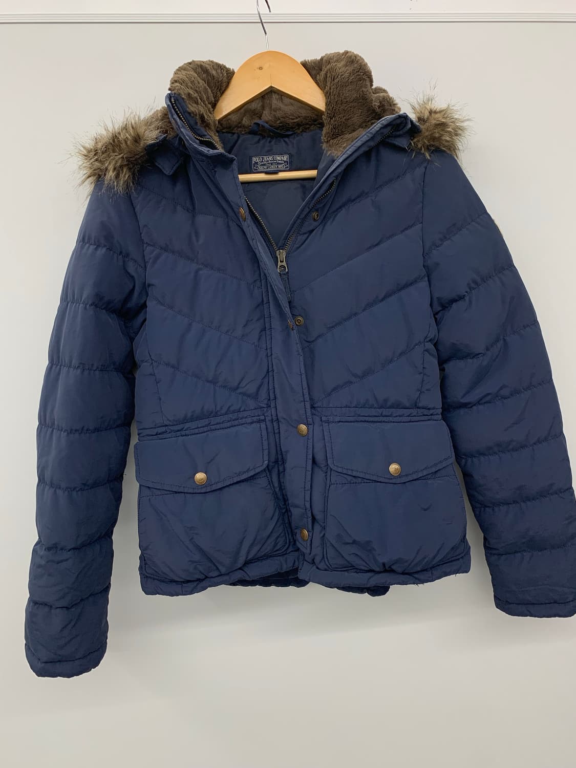 폴로 진스 y2k 네이비 퍼 푸퍼 다운 상품이미지4