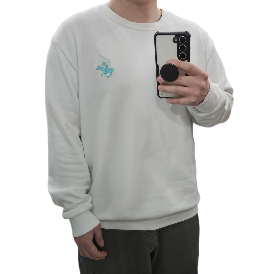 105 베벌리힐스 폴로클럽 화이트 맨투맨 상품이미지1