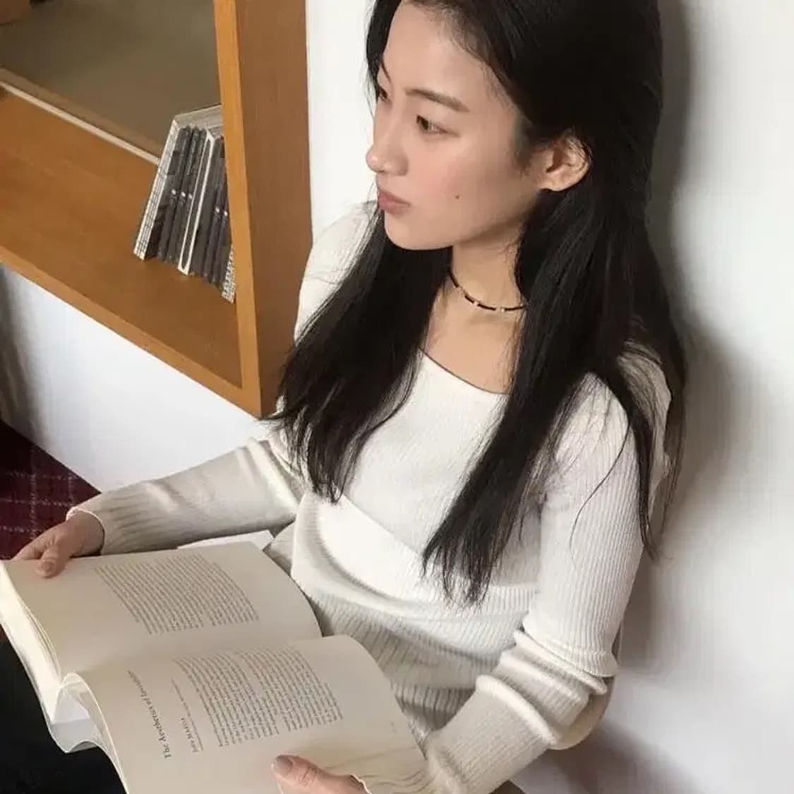 H&M 에이치엔엠 골지 니트 화이트 레이어드 긴팔 티셔츠 상품이미지3