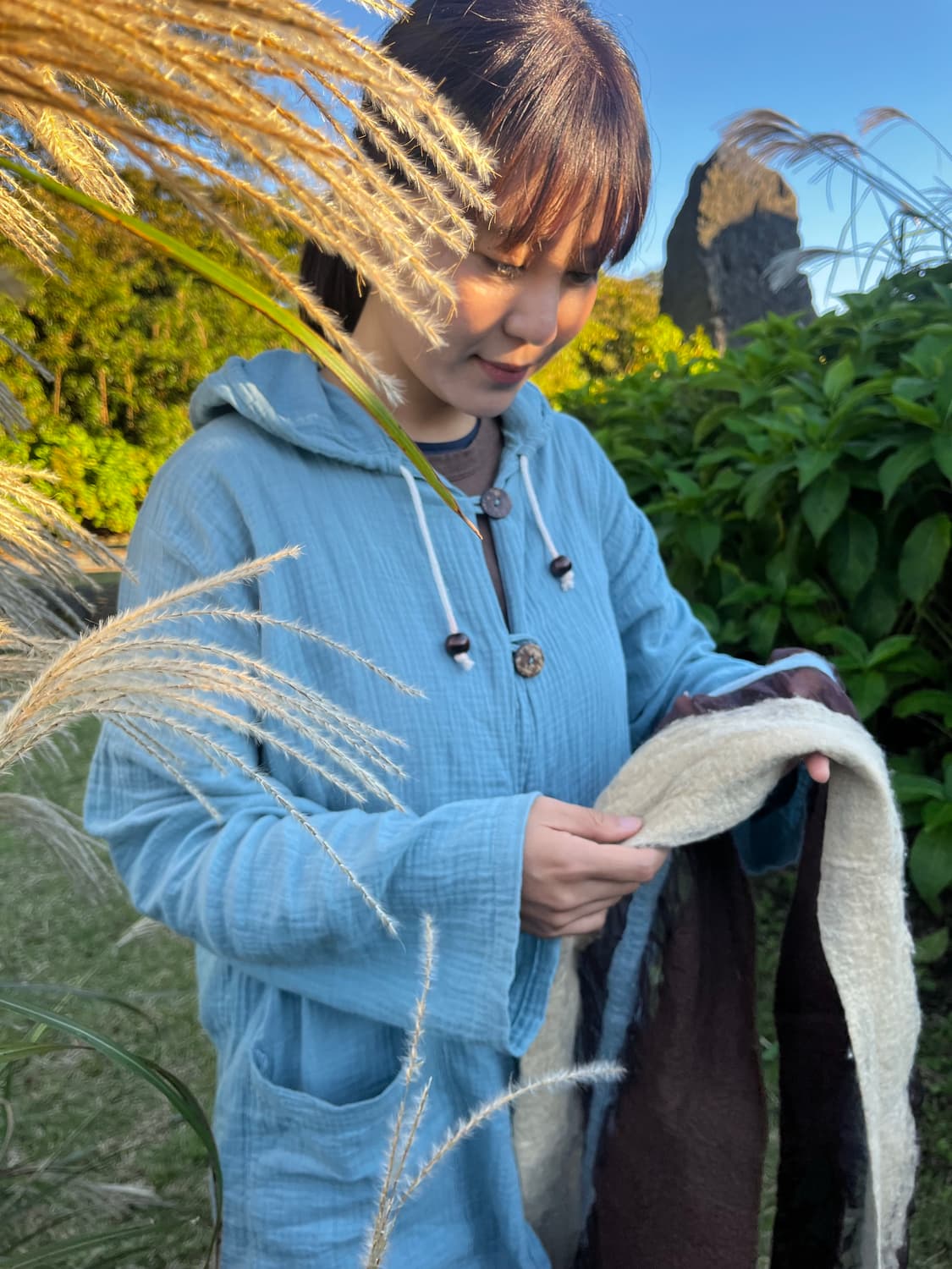 천연염색 Natural hood jacket ( blue ) 상품이미지5