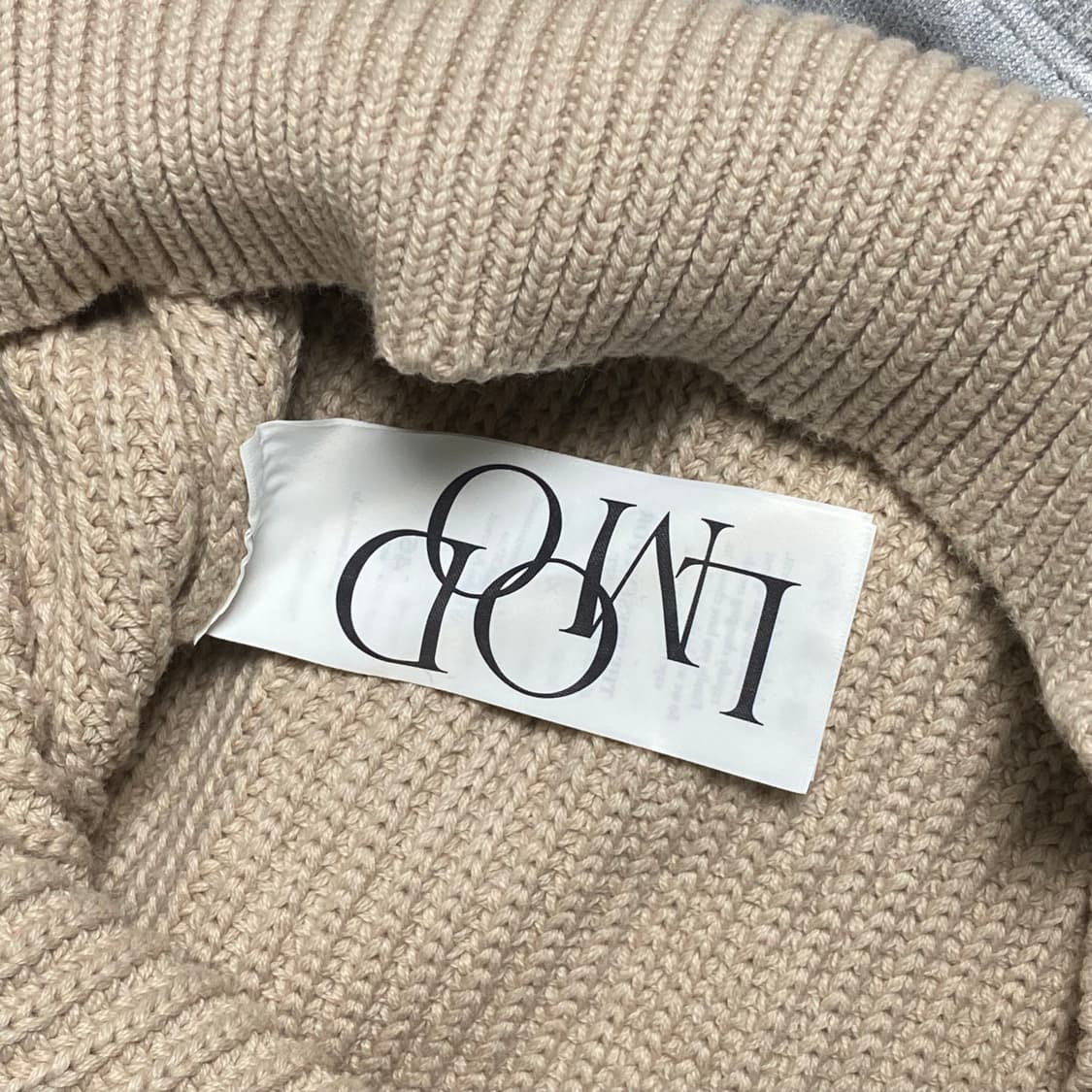 엘무드 투웨이 니트집업 베이지 46 상품이미지5