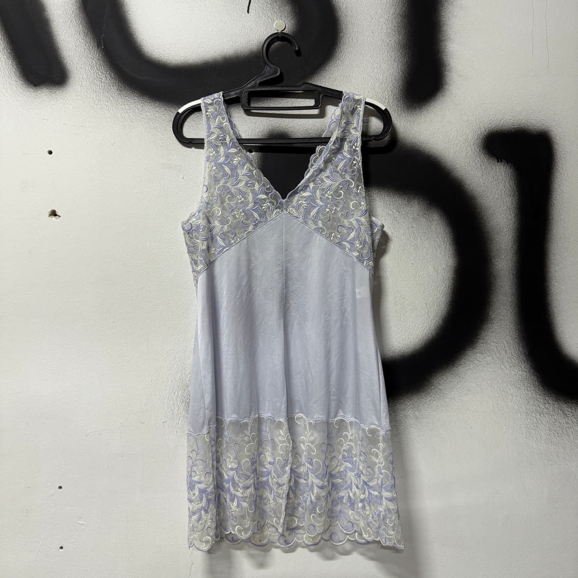 VTG 빈티지 연보라 레이스 슬립 원피스 상품이미지2