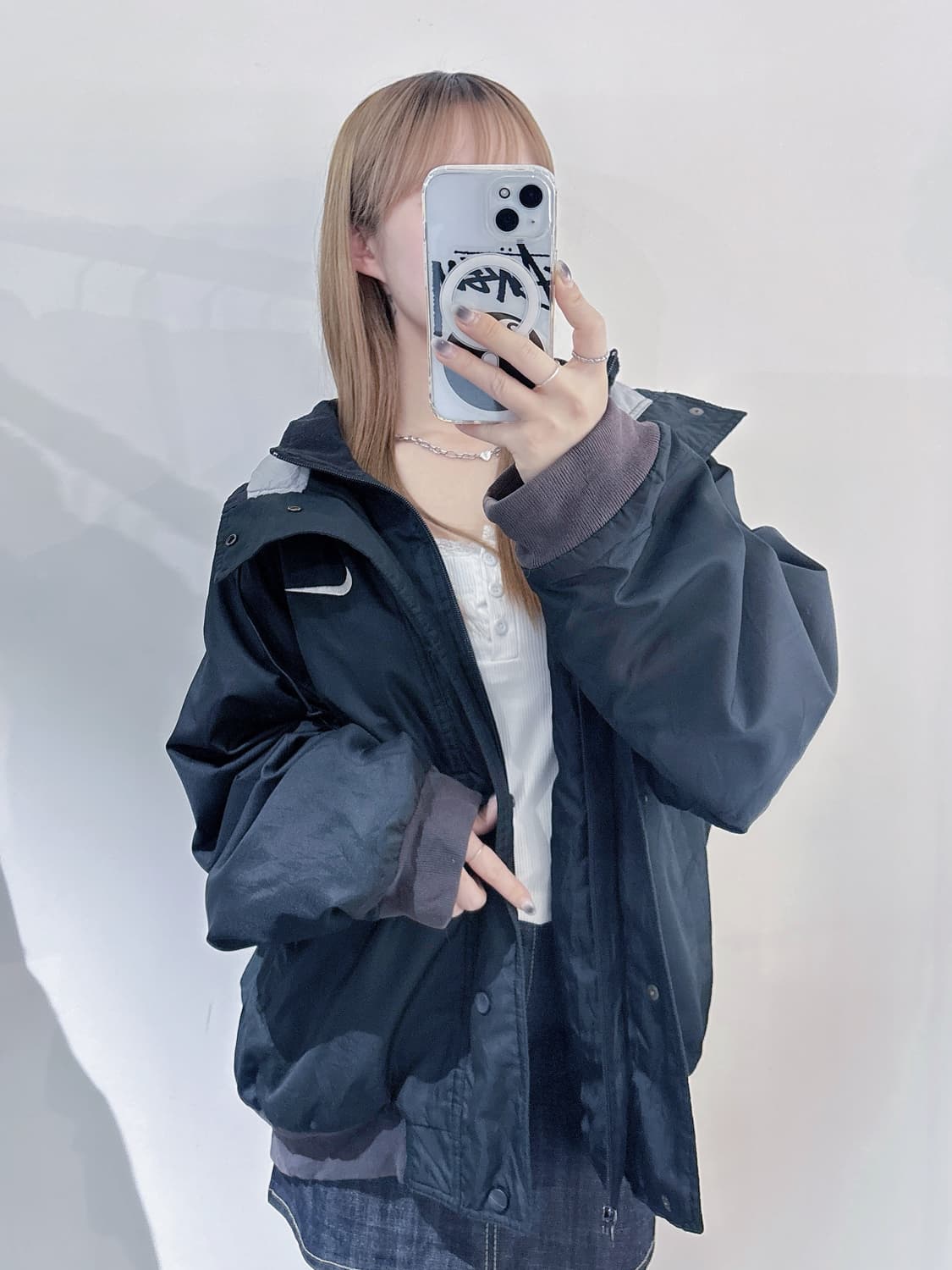 나이키 90‘s 블랙 스우시 점퍼 상품이미지3