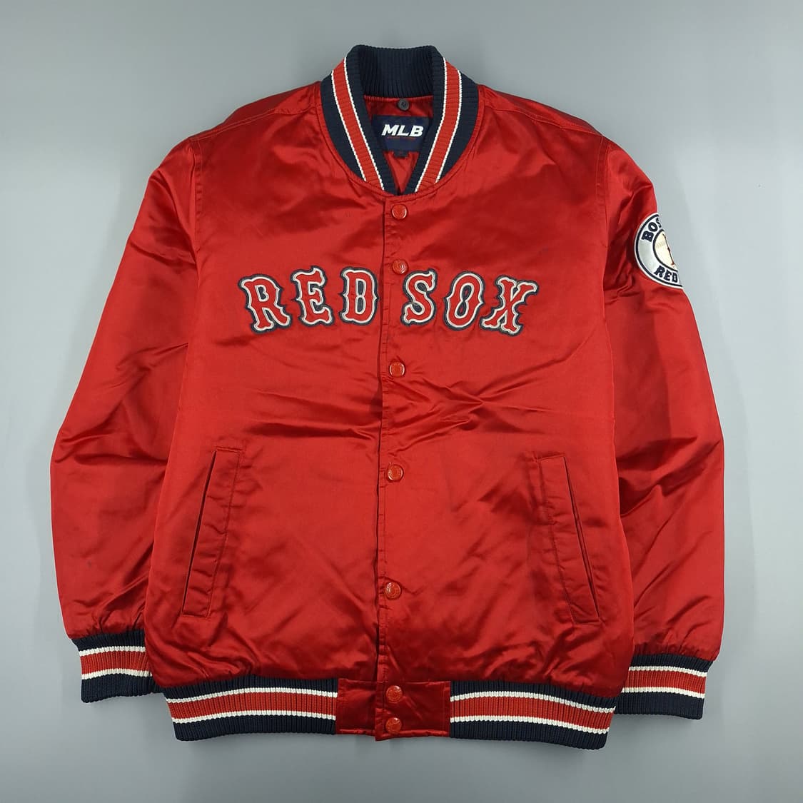 MLB 엠엘비 00s 레드 네이비 배색 보스턴 레드삭스 바시티자켓 상품이미지2