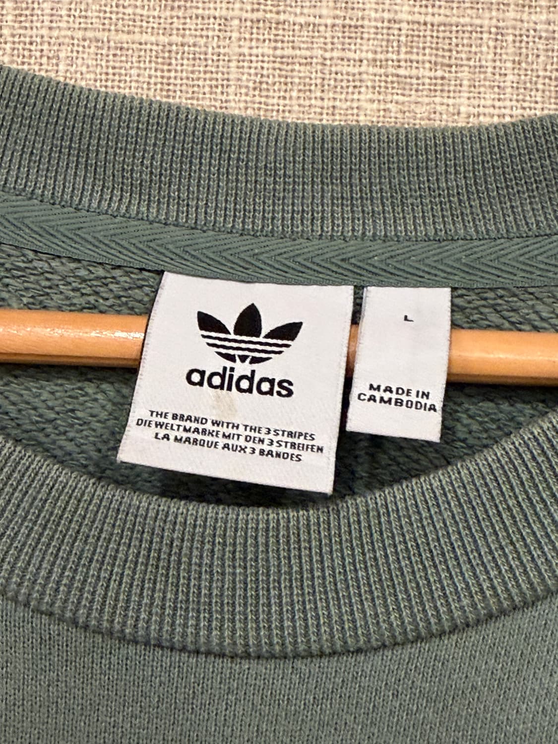 아디다스 오버사이즈 빅로고 맨투맨 L 그린 상품이미지3