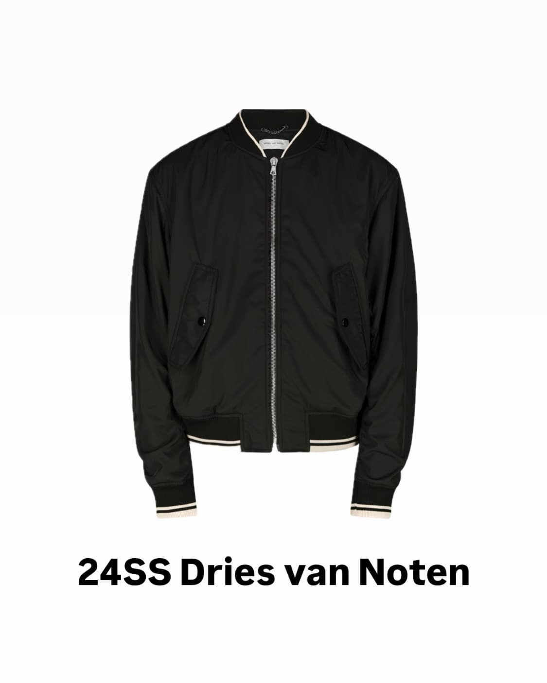 [L] 24SS 드리스반노튼 Vellow 백지퍼 봄버 자켓 블랙 상품이미지1