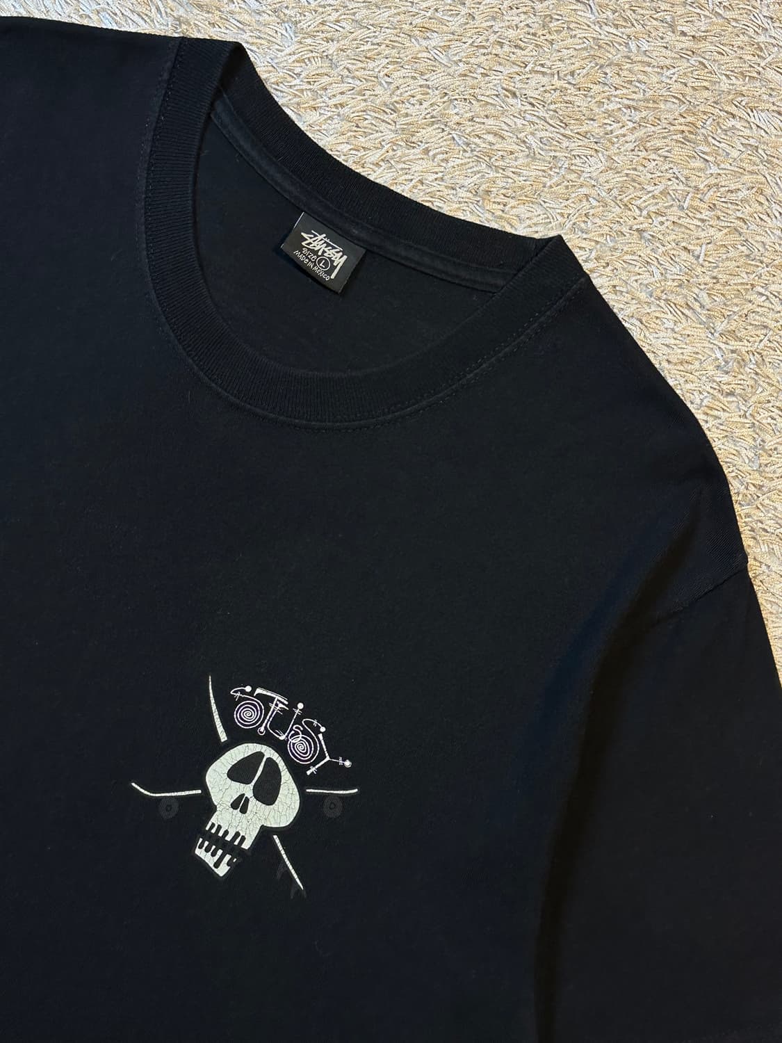 스투시 STUSSY 서프 스케이트 스컬 반팔 티셔츠 블랙 상품이미지4
