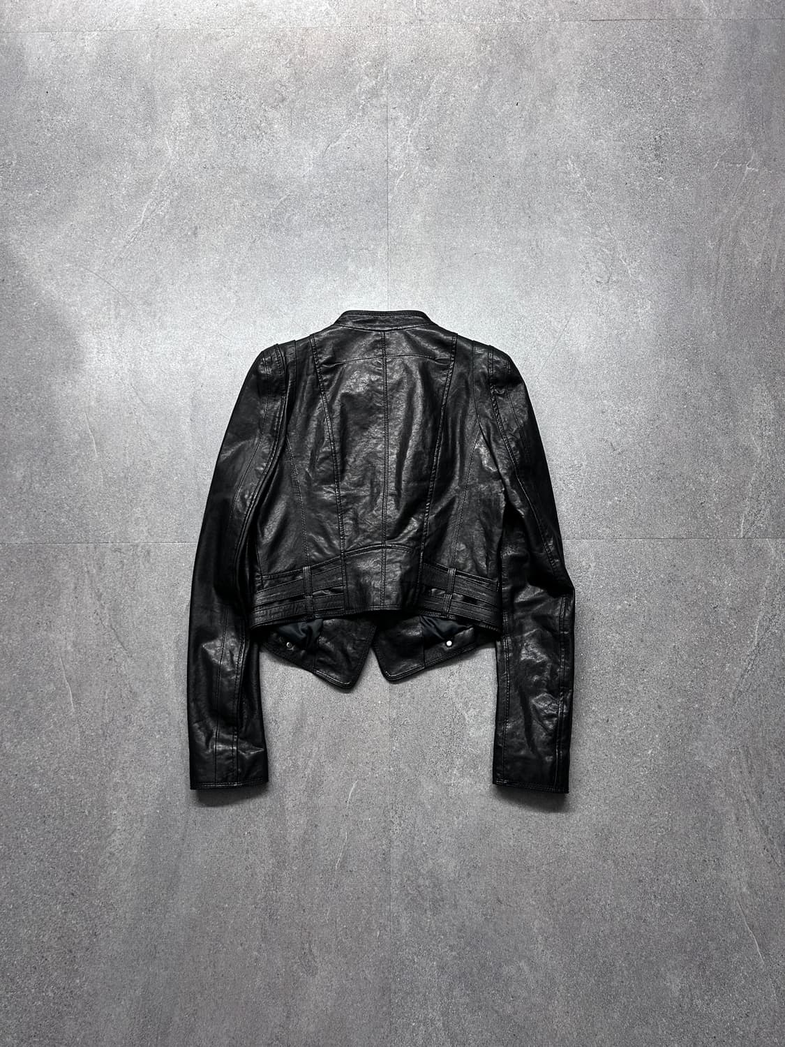 멀티 지퍼 사선 크롭 램스킨 자켓 상품이미지10