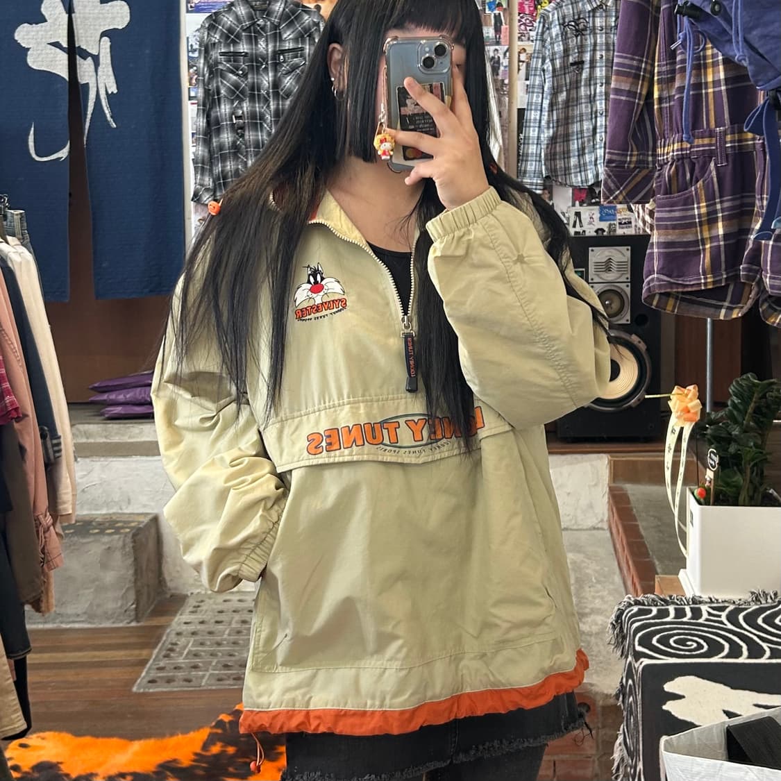 JPN 루니툰즈 실베스터 베이지 아노락 후드 상품이미지2