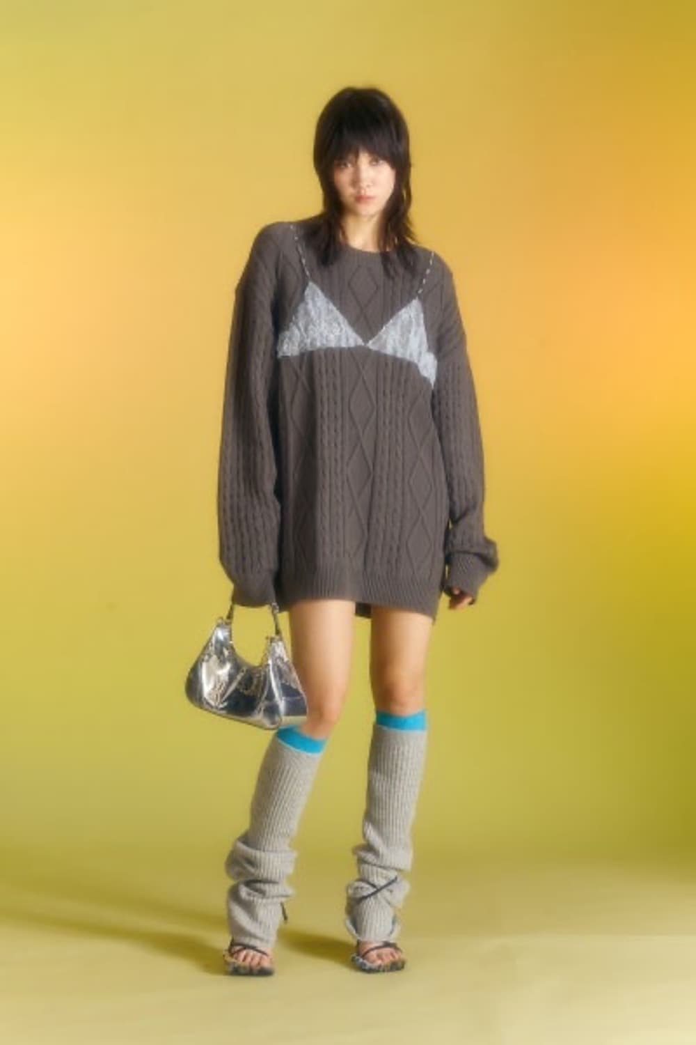 앤더슨벨 TESS LACE ON BOYFRIEND-FIT KNIT SWE 상품이미지2