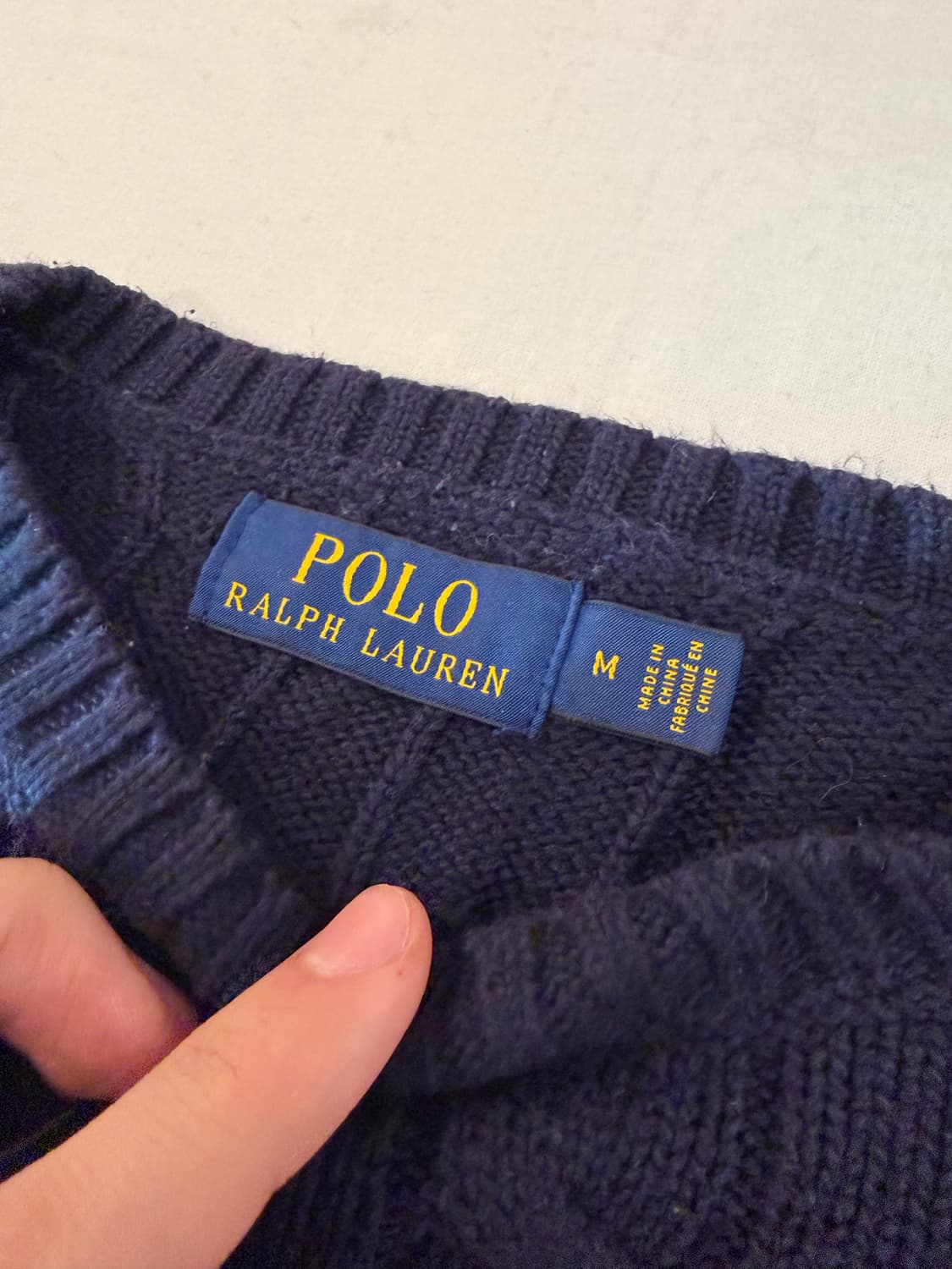 폴로 랄프로렌 꽈배기 케이블 니트 네이비 상품이미지3