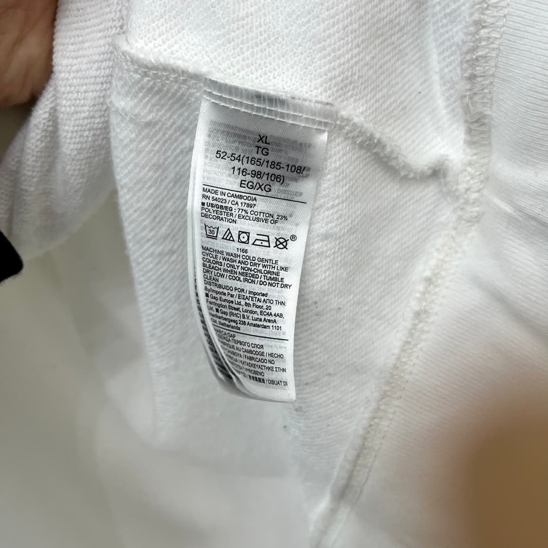 갭 자수로고 화이트 후드티 상품이미지6