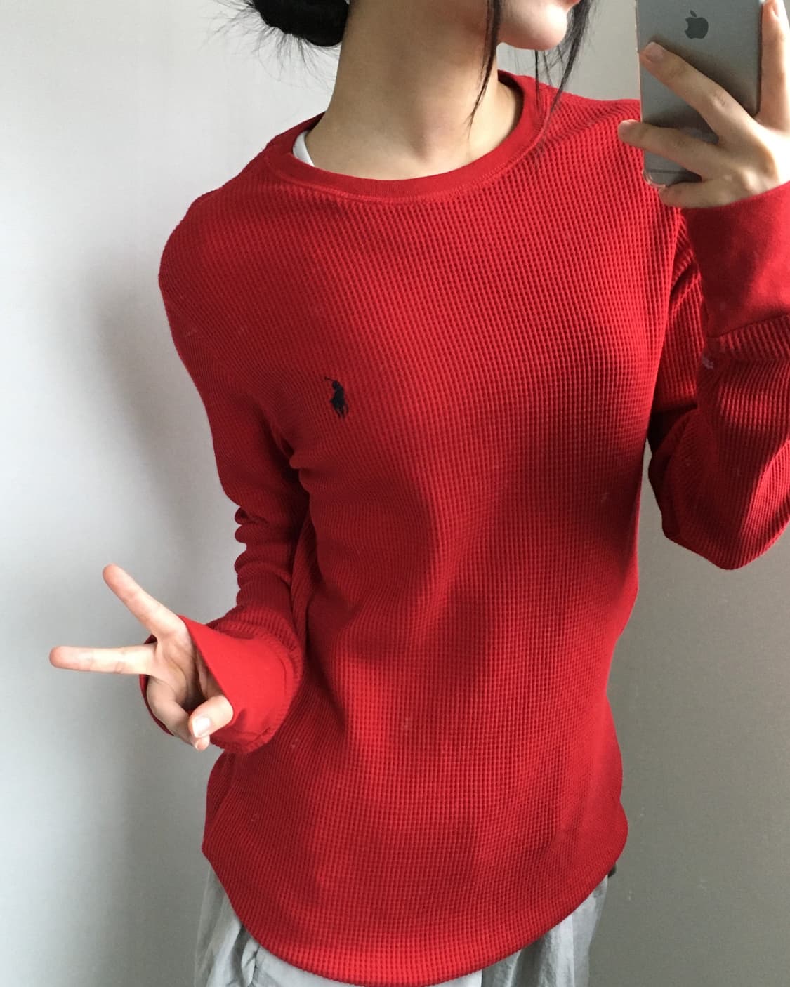 Polo 폴로 랄프로렌 레드 와플슬리브 상품이미지1