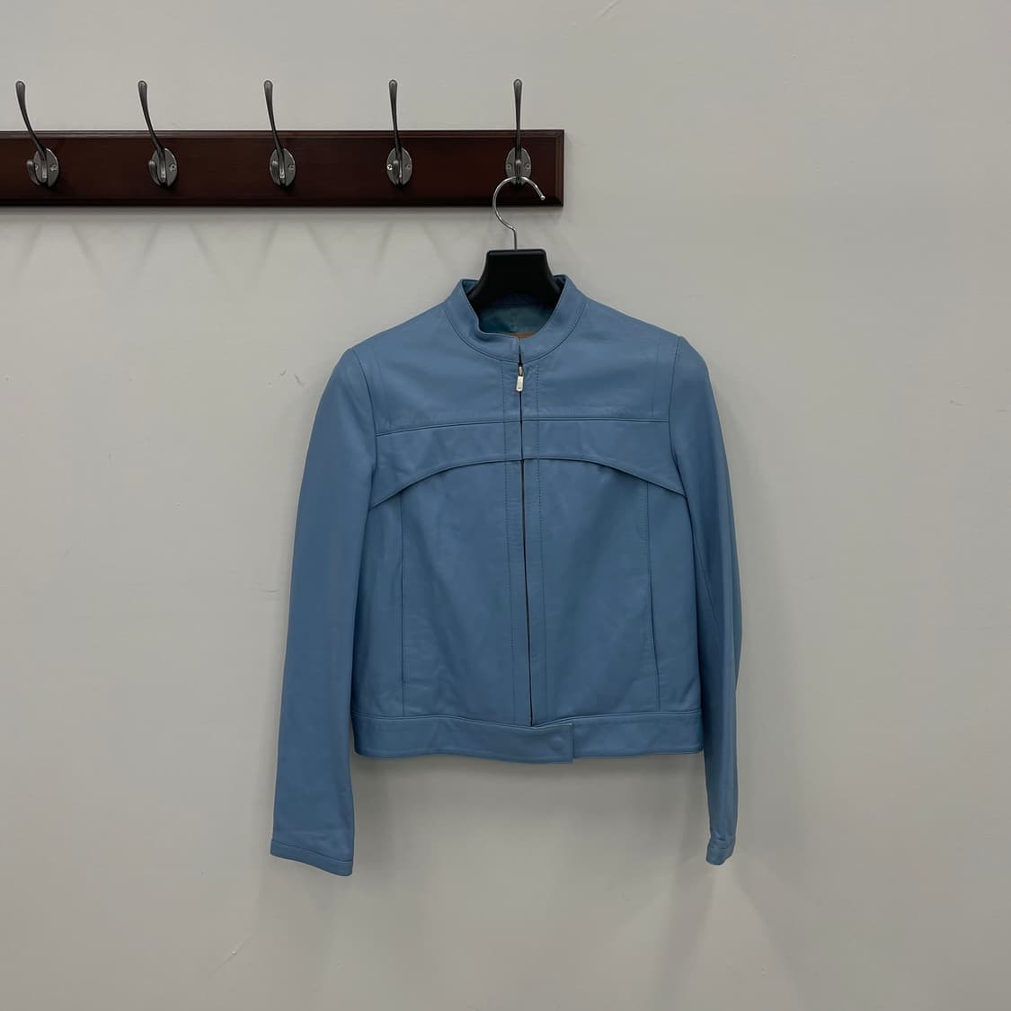 SJSJ 에스제이에스제이 블루 레더 집업 자켓 상품이미지1