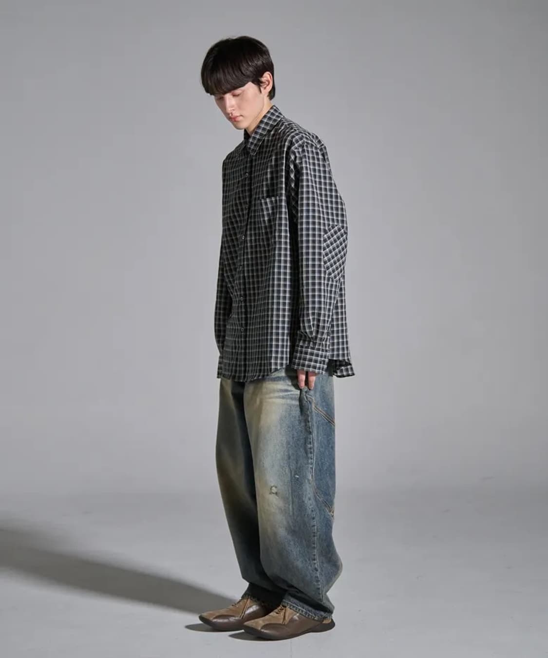 노운 bias tapered denim pants (blue) 1사이즈 상품이미지6