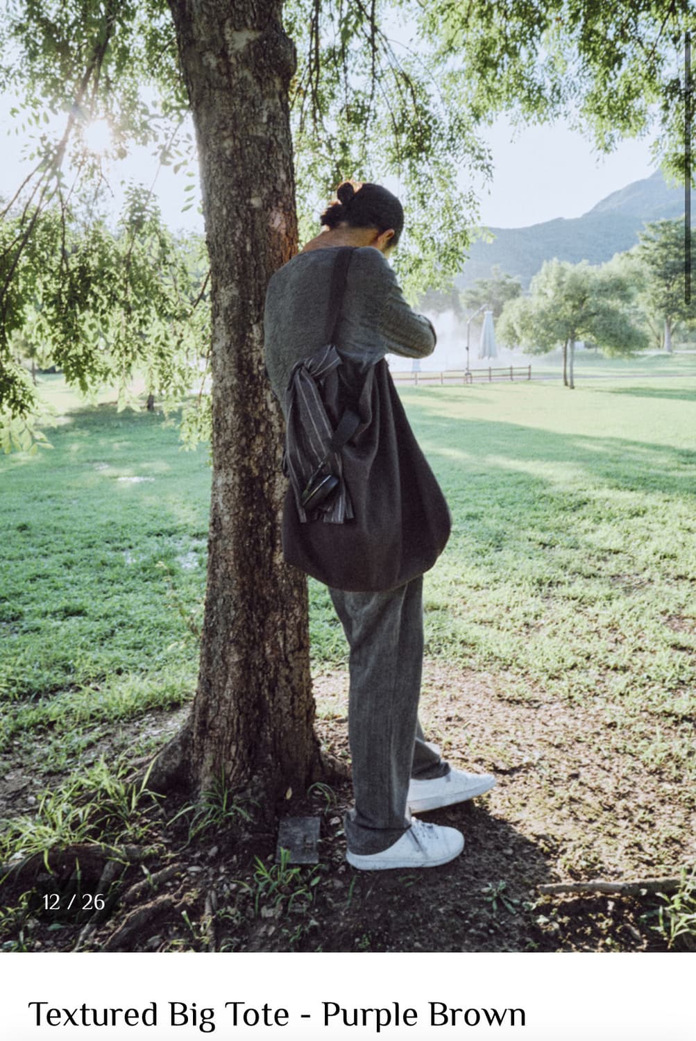 구매)) 모노프리베 토트백 퍼플브라운 상품이미지1