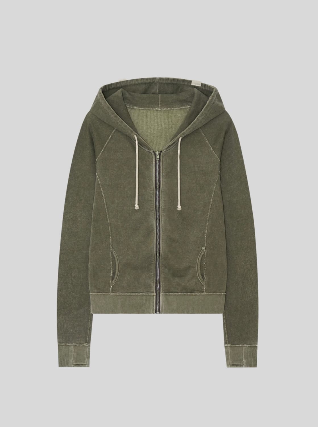 [새상품/당일배송] 샵페어리 워시드 릴리 후디 카키, 샵페어리 후드집업 상품이미지2