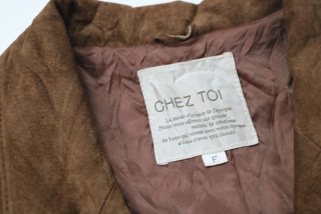 CHEZ TOI 쉐조아 빈티지 리얼 레더 스웨이드 테일러드 자켓 (F) 상품이미지4