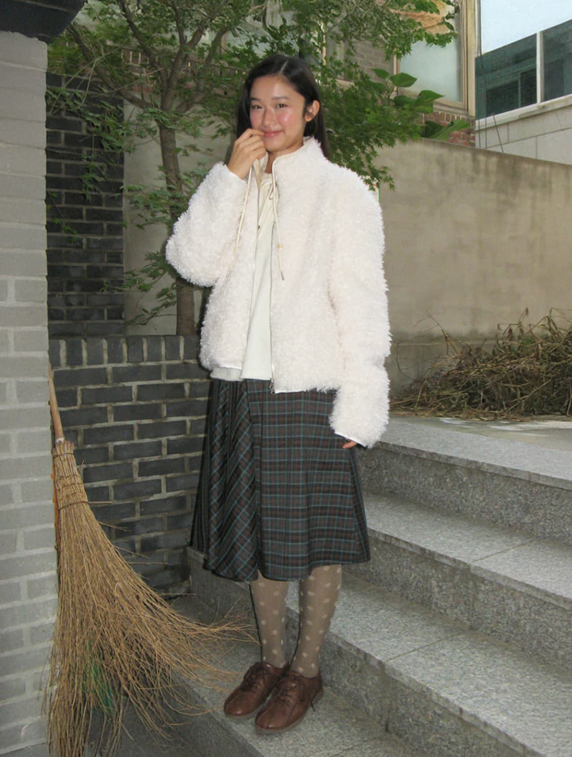 PUFFY FLEECE ZIP UP JUMPER IVORY 상품이미지3