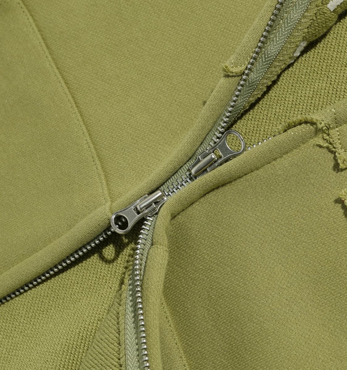 3STAR LOGO ZIP HOODIE 나이스고스트클럽 후드집업 올리브 상품이미지3