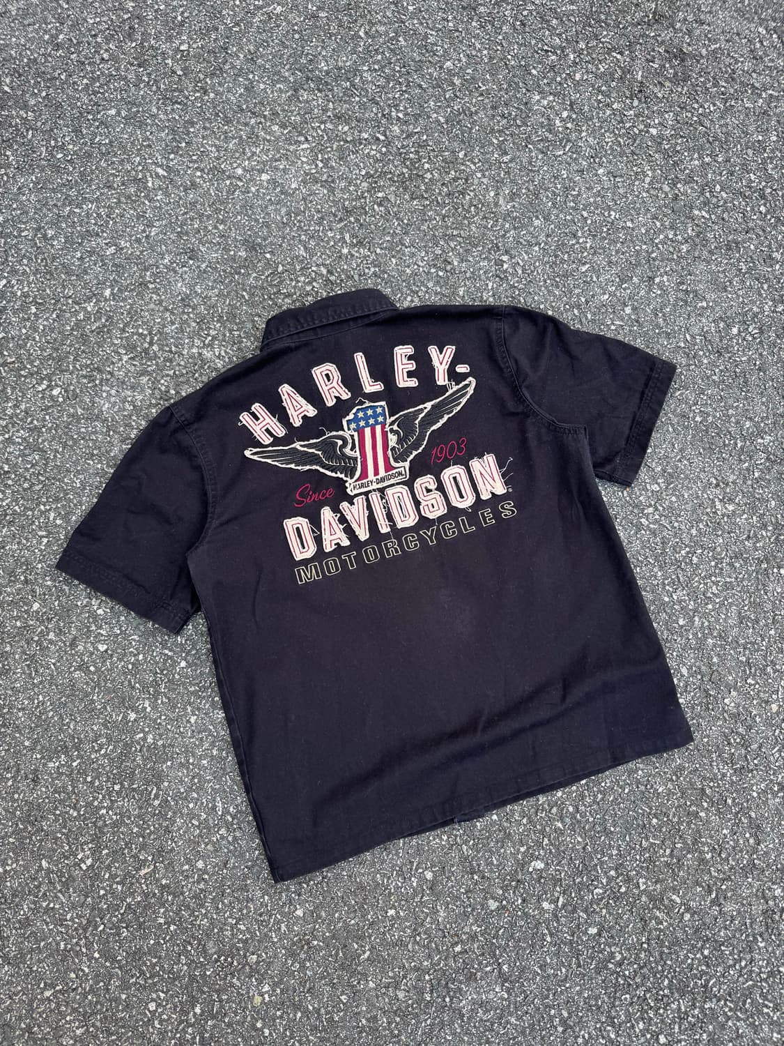 할리데이비슨 Number One 로고 패치 반팔 셔츠 상품이미지7