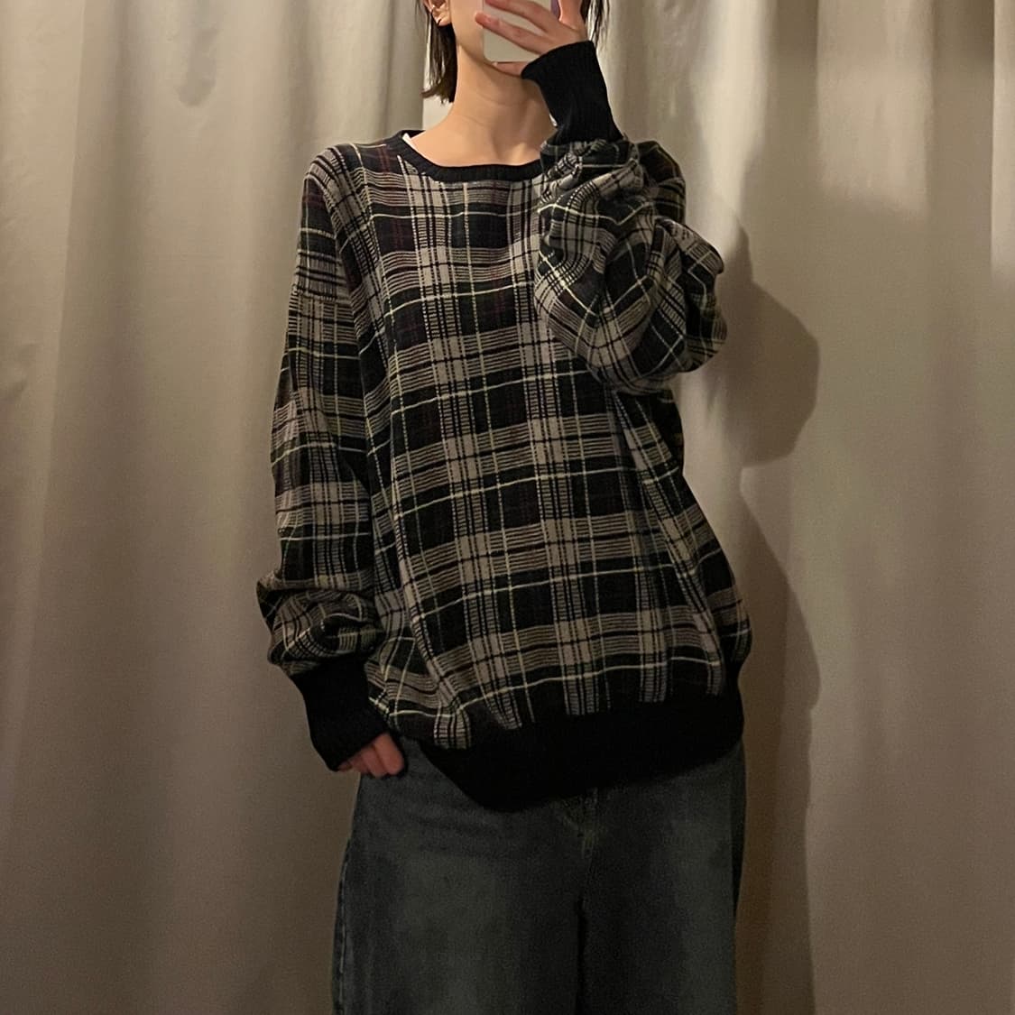 폴로 골프 체크 라운드니트 상품이미지1