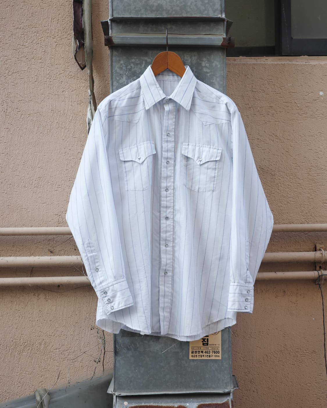 70’s 빈티지 스트라이프 드레스  웨스턴 셔츠 상품이미지1