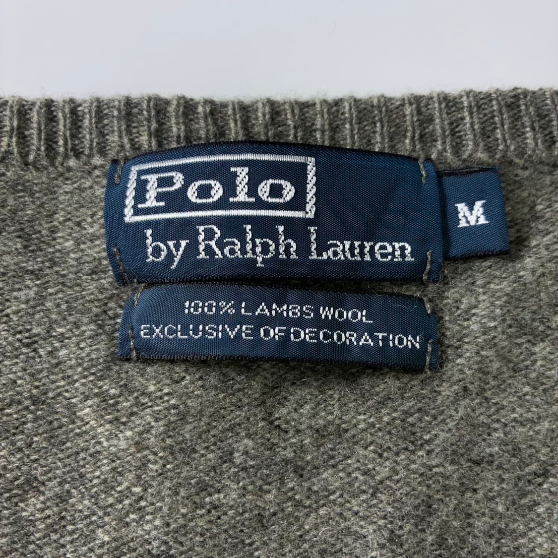 Polo  폴로 랄프로렌 자수 램스울 그레이 브이넥 니트  상품이미지4