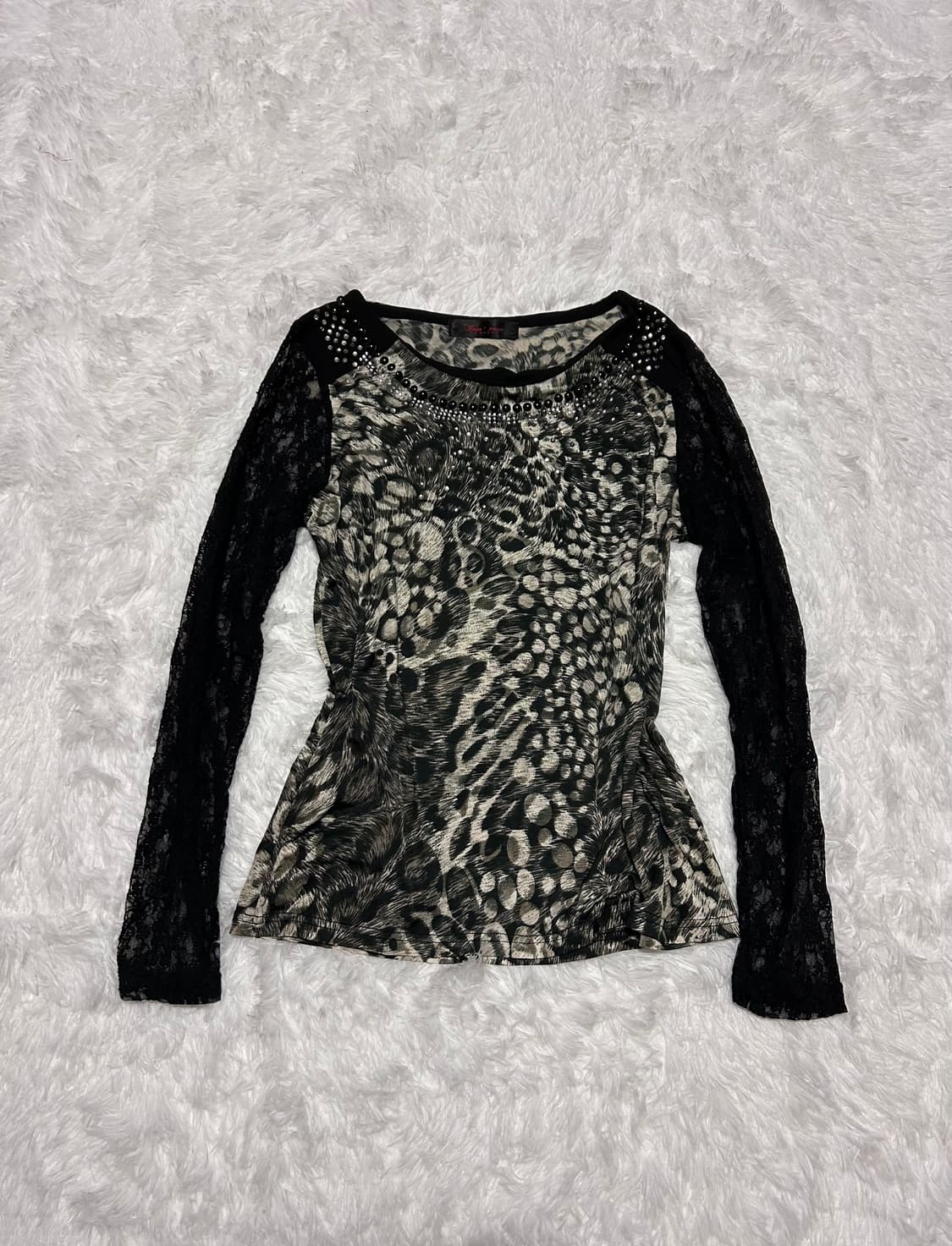 leopard gal see-through sleeve  상품이미지1