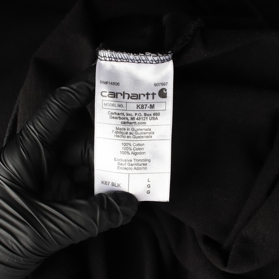 칼하트 K87 워크웨어 포켓 반팔 티셔츠 블랙 L 상품이미지6