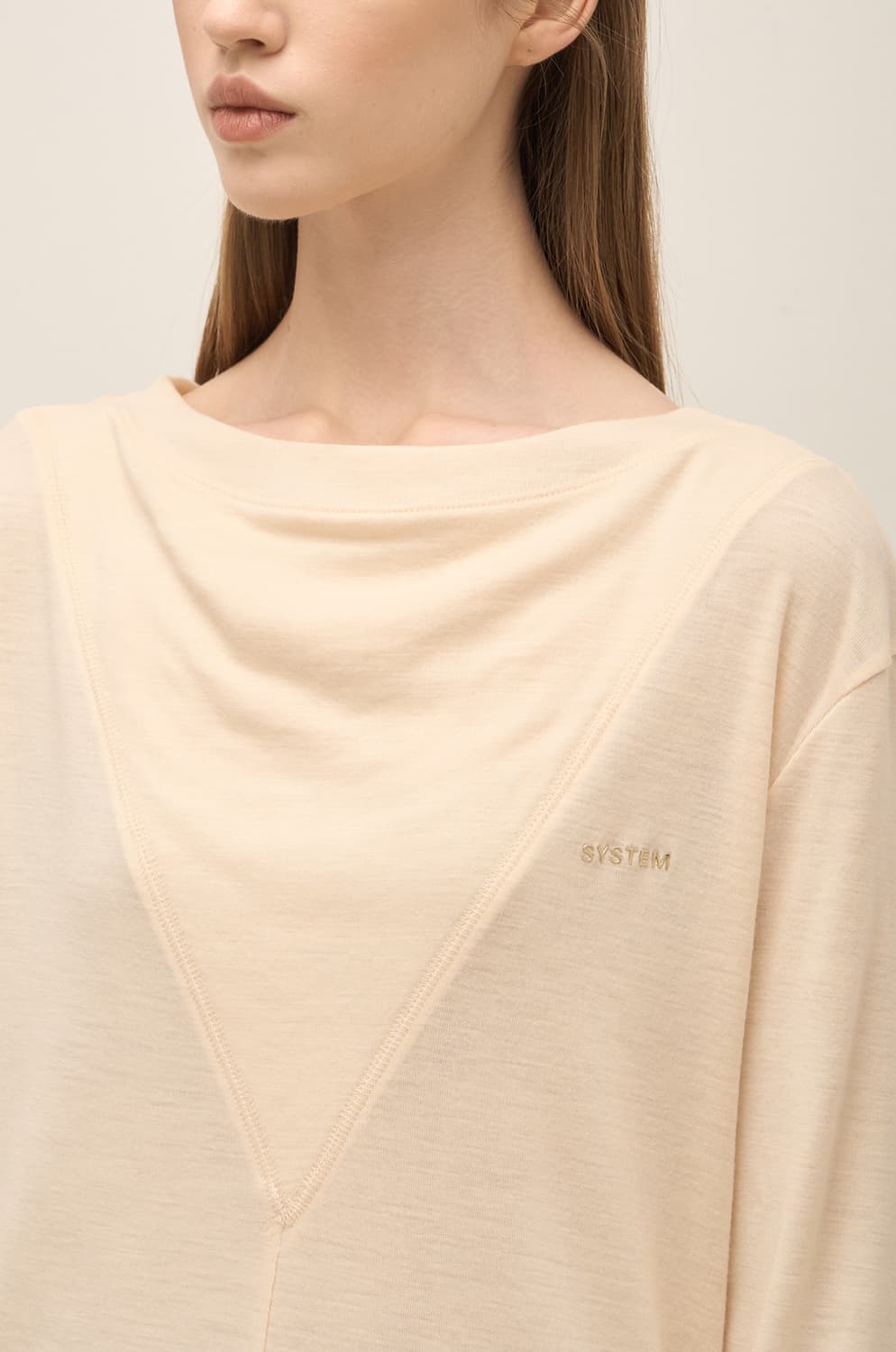 (새상품)시스템 드레이프 티셔츠 상품이미지1