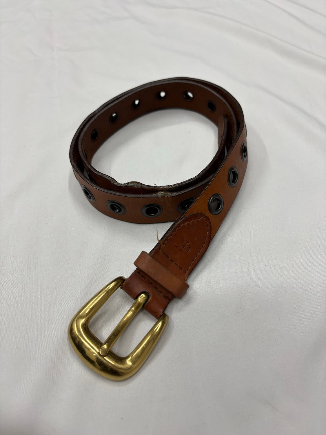 캘빈클라인 CK 빈티지 브라운 아일렛 레더 벨트 Calvin Klein 상품이미지1