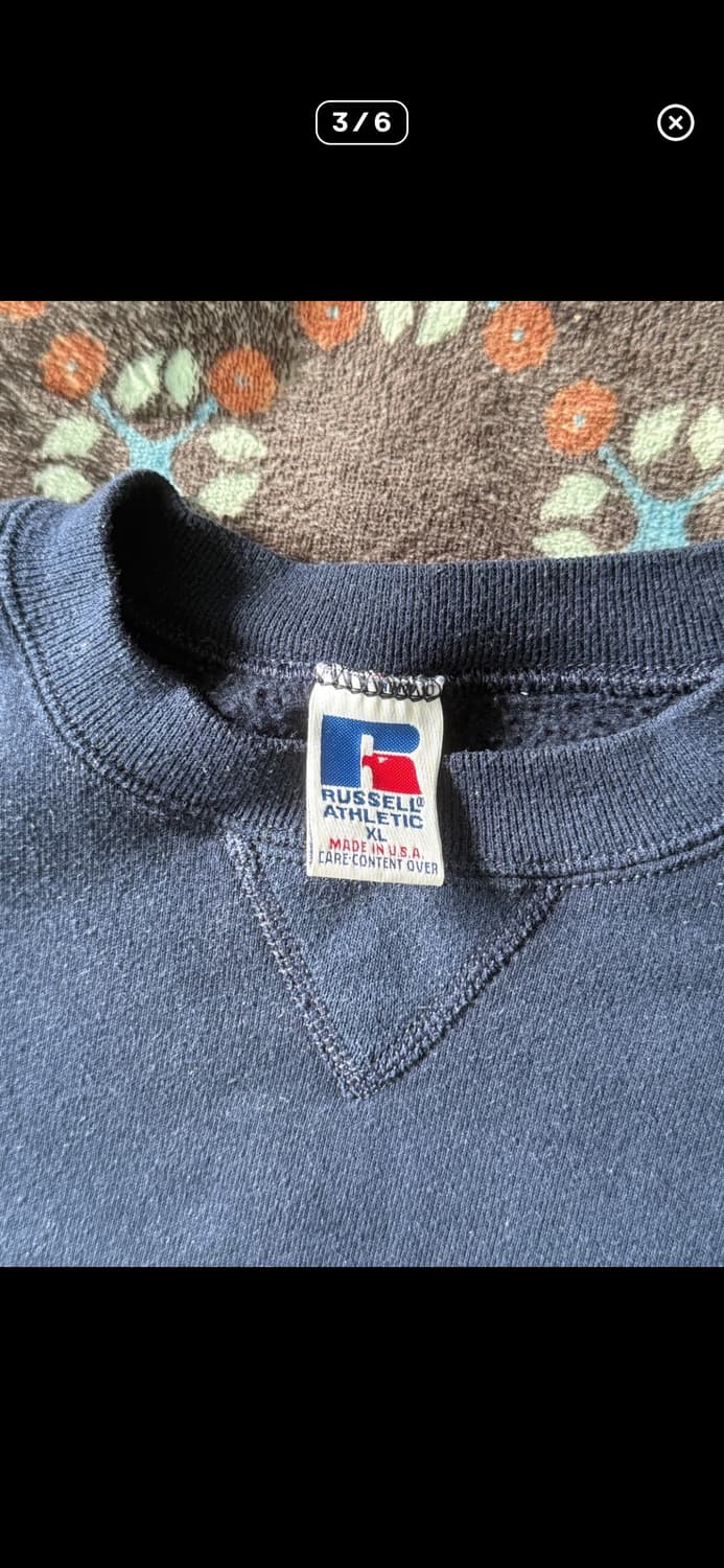 MADE IN USA 90s 러셀 크루넥 네이비 [XL] 상품이미지3