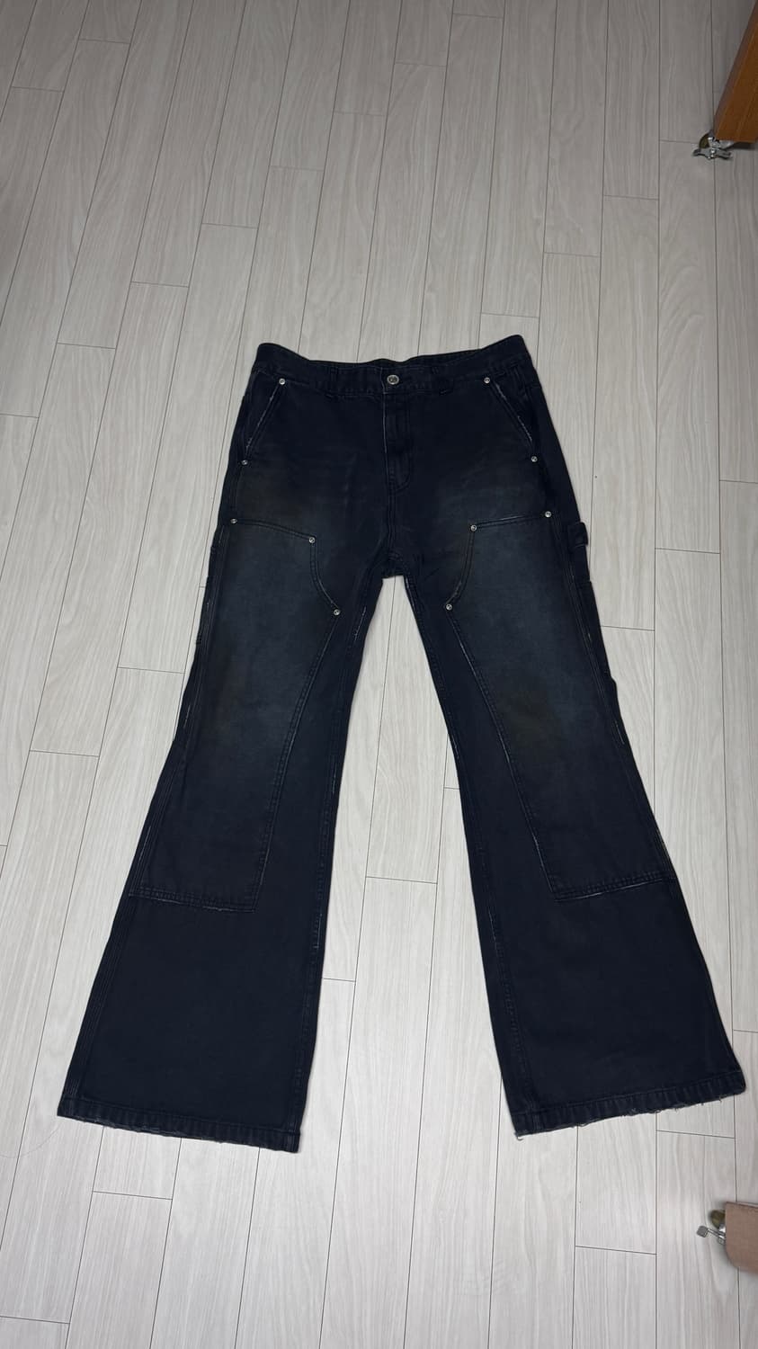 [2]프로토콜인덱스 카펜터 플레어 팬츠 블랙 상품이미지2