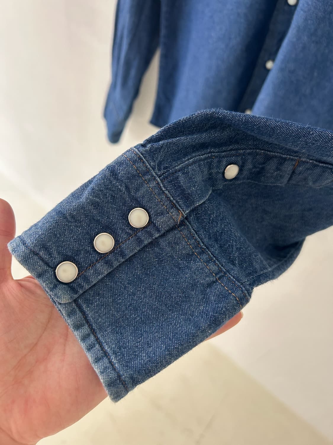 80-90s vtg WRangler Denim Western shirt. 상품이미지5