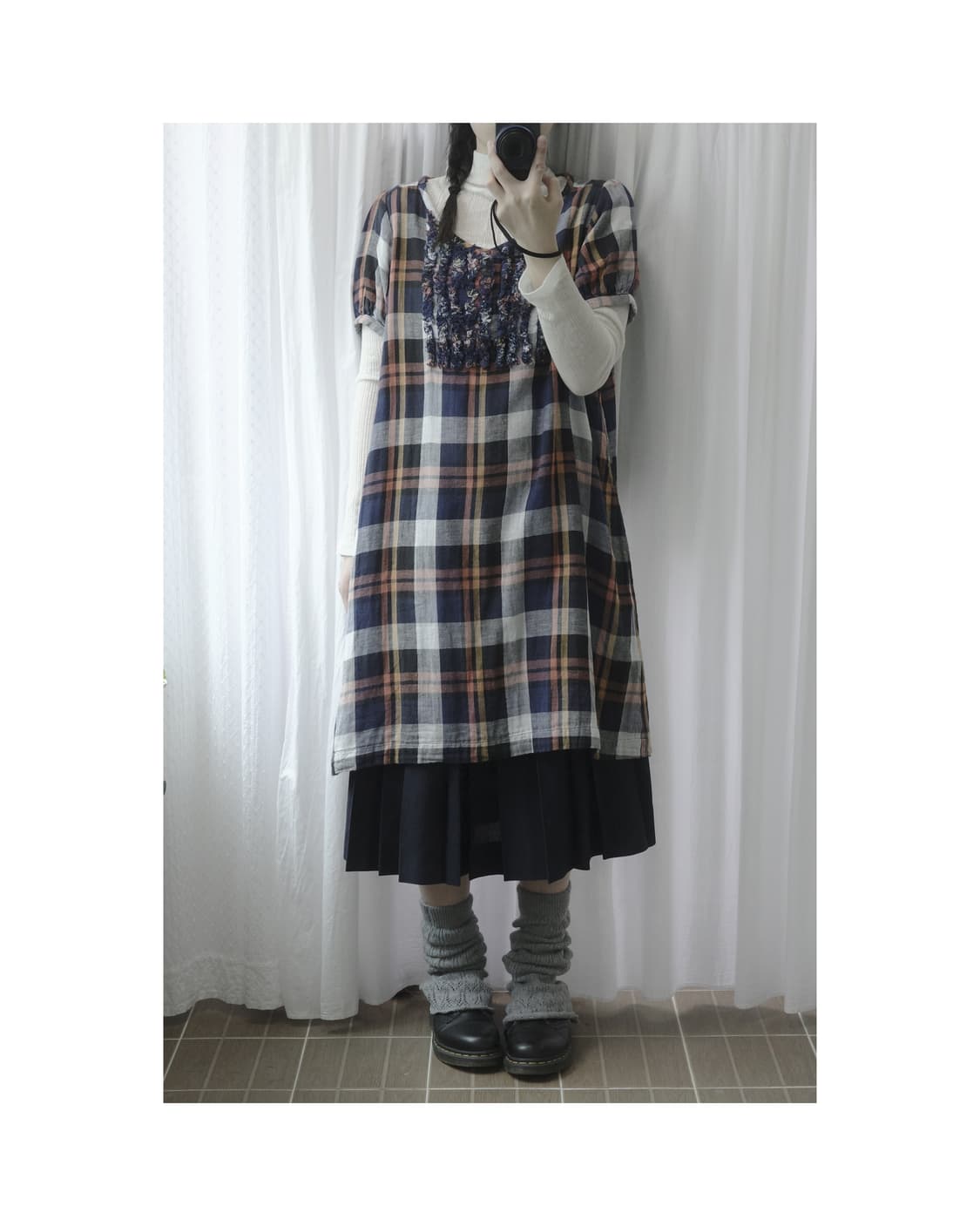Maple check cottage dress 상품이미지3