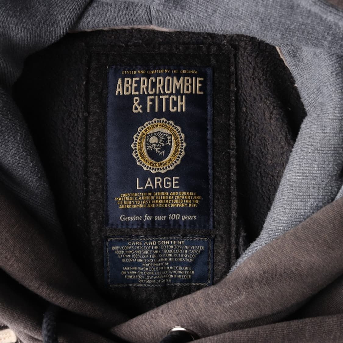 아베크롬비 아치 로고 자수 후드티 L 상품이미지5