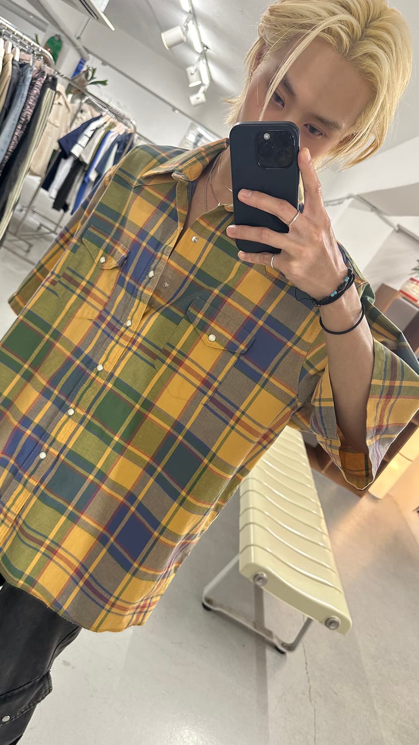 Wrangler Western Check Half Shirt 상품이미지1