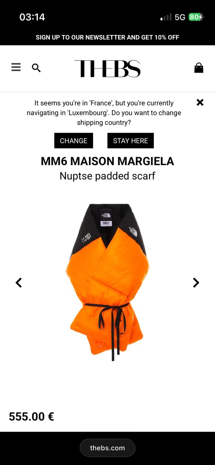 마르지엘라x노스페이스 스카프 패딩 상품이미지2