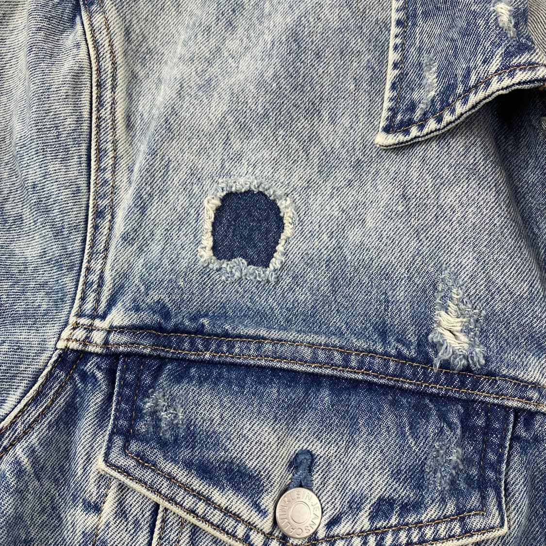 C.K 켈빈클라인 패치워크 디스트로이드 데님 트러커 자켓 (105) 상품이미지5